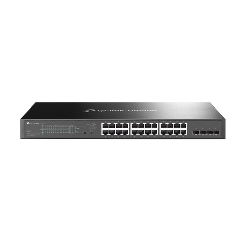 Switch TP-Link Omada TL-SG2428P Gestionado, L2/L2+, RJ-45 24, Gigabit Ethernet (10/100/1000), (PoE +) 24, 1U, Negro