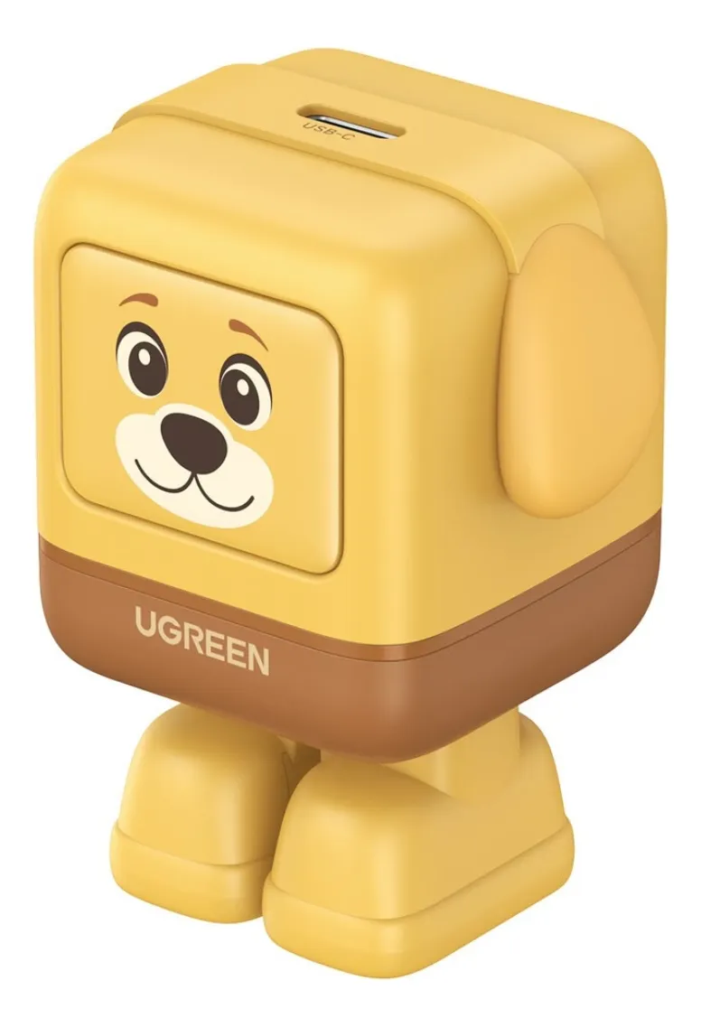 Miniatura 4 de Cargador Mini UGREEN Puppy 30W, GaN, USB-C, Carga Rapida, Diseno Canino, Amarillo/Cafe