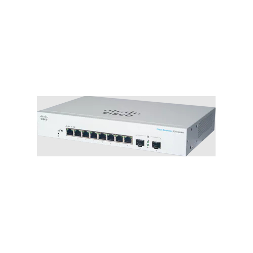 Switch Cisco CBS220-8T-E-2G Gestionado, L2, RJ-45 8, Gigabit Ethernet (10/100/1000), 1U, Blanco