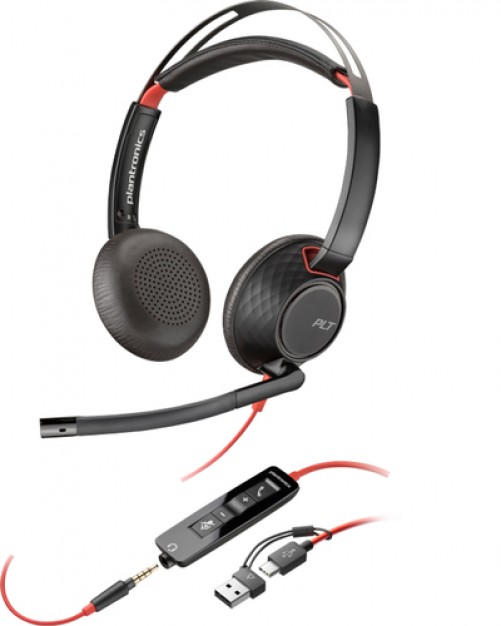 Audífonos HP Poly Diadema, Alámbrico, 3.5 mm, USB, Negro