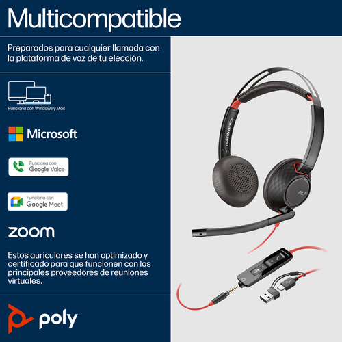 Miniatura 3 de Audífonos HP Poly Diadema, Alámbrico, 3.5 mm, USB, Negro