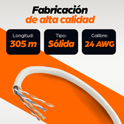 Miniatura 4 de Bobina Intellinet Cat5e, 305 m, U/UTP (UTP), Gris