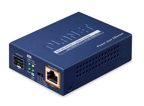 Conversor de medios PLANET 1-Port 100/1000X SFP to, Azul, Metal, LC, SFP, 60 W, 94 mm, 70 mm