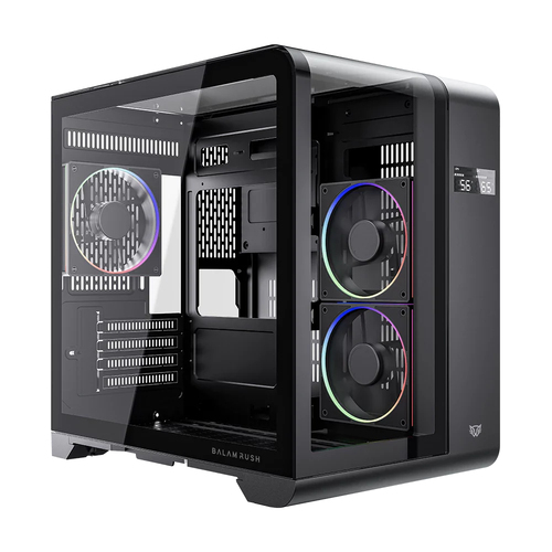 Gabinete Balam Rush Tank Expert Curve 6400 Mini Tower, PSU No, Negro