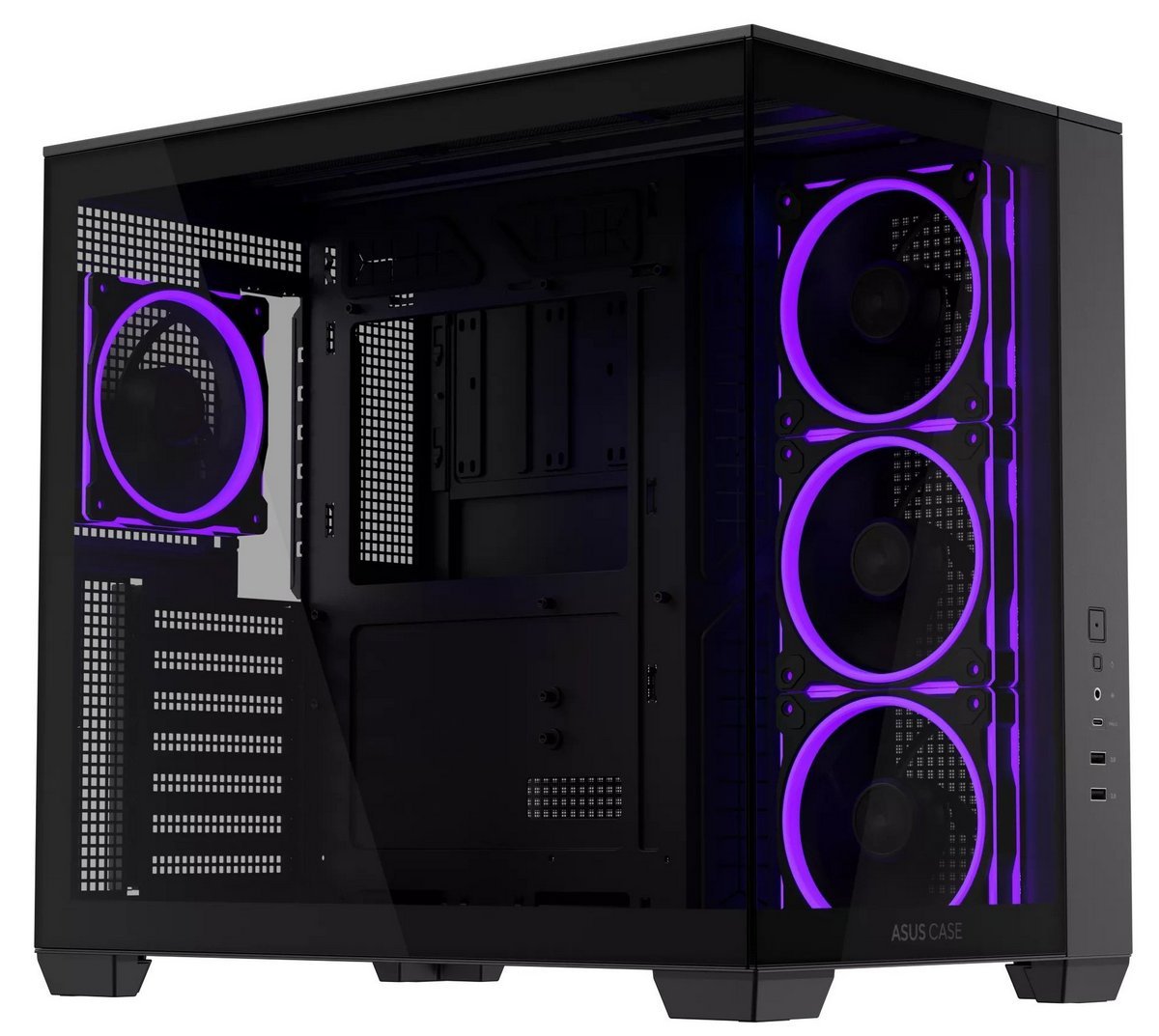Gabinete Asus A32 PLUS TG ARGB, Mid-Tower, ATX/Micro-ATX/Mini-ITX, Negro