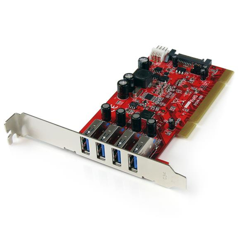 Tarjeta StarTech.com PCI, USB 3.2 Gen 1 (3.1 Gen 1), Rojo