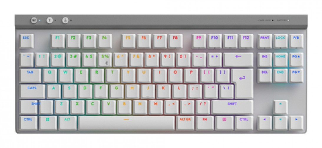 Teclado Logitech G G515 LIGHTSPEED TKL Inglés, Inalámbrico, RF inalámbrico + bluetooth, Interruptor mecánico, LED RGB, Blanco