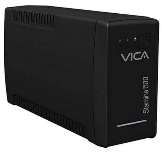 No Break Vica Stamina 500 0.5 kVA / 300 W, Entrada 145 V, 4 salidas AC, Negro