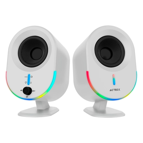 Miniatura 2 de Bocinas Acteck BS630 2.0, USB, Bt, Inalámbrico y alámbrico, PC, Blanco
