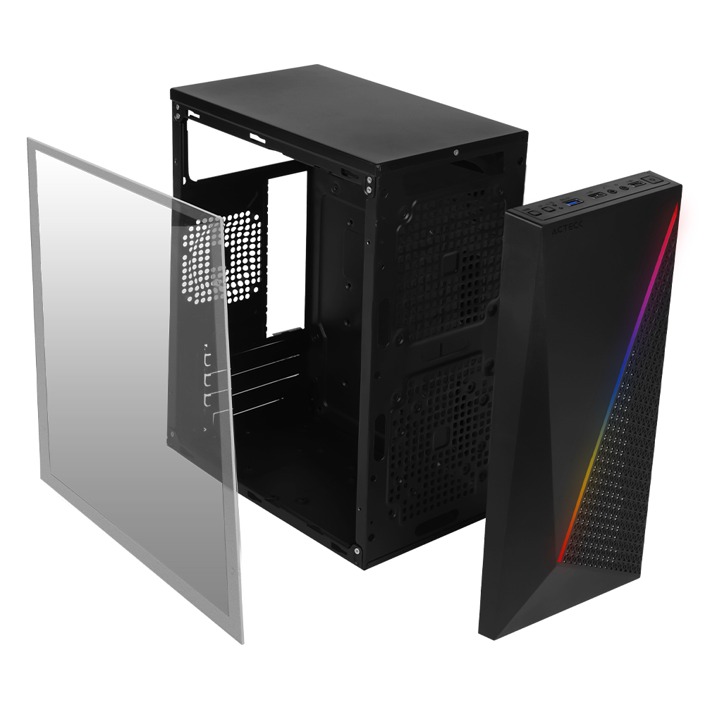 Miniatura 3 de Gabinete Acteck Kyoto GC460 Micro Tower, PSU 500 W, PSU Si, Negro