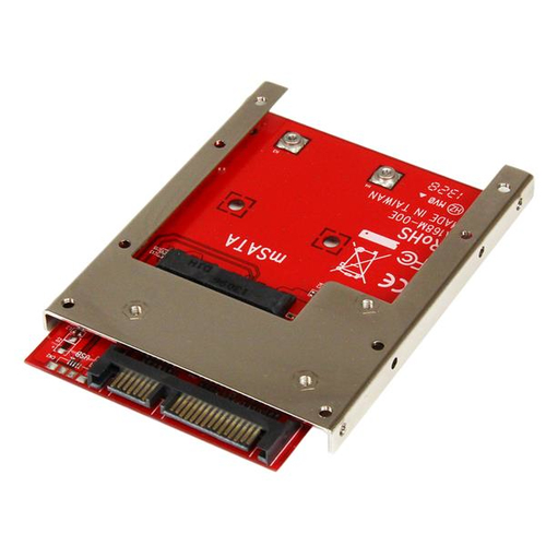 Tarjeta StarTech.com SATA, mSATA, Negro, Rojo, Plata