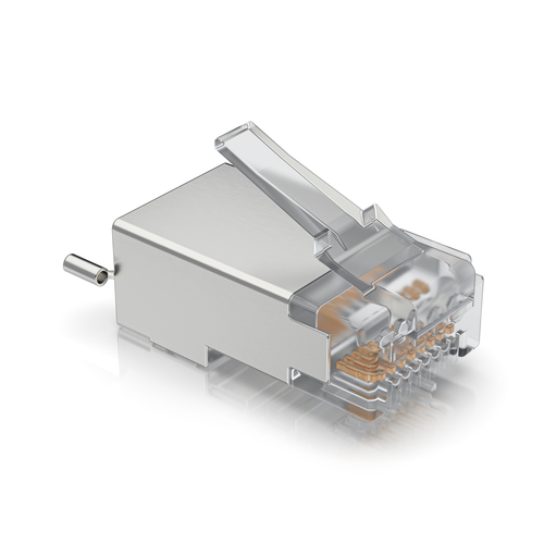 Paquete de 100 Conectores RJ45 Blindados Disea?ados para Cables Ethernet UISP (UISP Cable Pro y Cable Carrier)