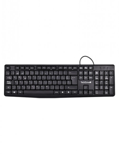 Teclado TechZone Teclado Alámbrico Alámbrico, USB, Negro