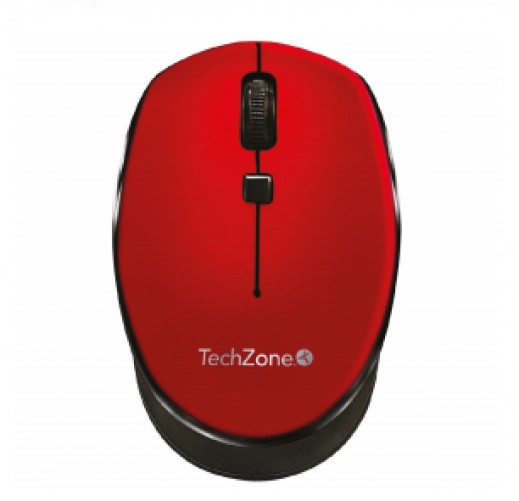 Mouse TechZone TZ19MOU01-INAR Óptico, 3 Botones, 1600 DPI, RF inalámbrico, Rojo
