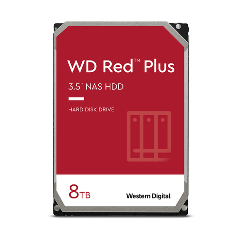 Disco Duro Western Digital Red Plus Red Plus 3.5", 8 TB, Serial ATA III, 5640 RPM, Cache 256 MB