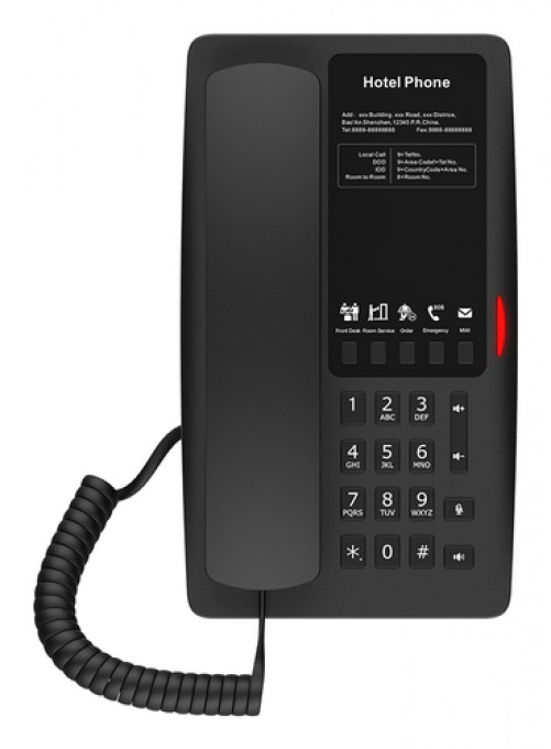 Teléfono Ip Fanvil H4W Terminal con conexión por cable, PoE, 2 líneas, Negro