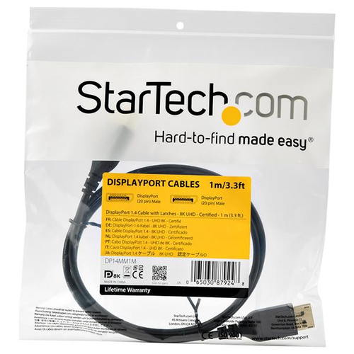 Miniatura 3 de Cable displayPort StarTech.com DisplayPort 1.4, 1 m, Negro
