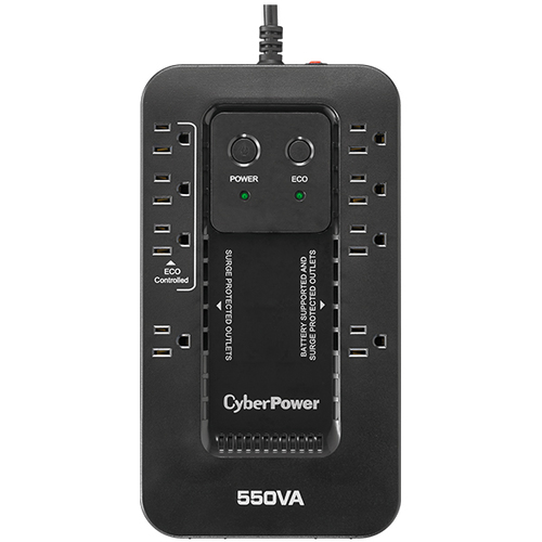 Miniatura 5 de No Break CyberPower EC550G 0.55 kVA / 330 W, 526 J, Entrada 140 V, Salida 120 V, 8 salidas AC, Negro