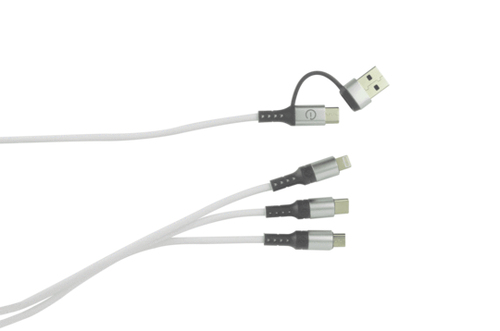 Miniatura 2 de Cable USB Easy Line EL-994329 USB C a USB C/Micro-USB B/Lightning, Negro, Plata, Blanco