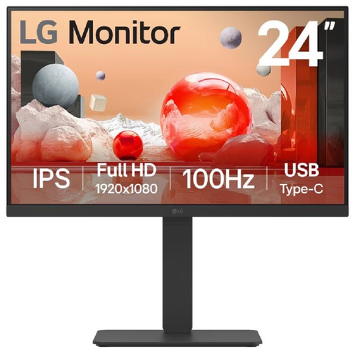 Monitor LG 24BA750-B LCD, 23.8", Full HD, IPS, 100 Hz, 5 ms, Negro