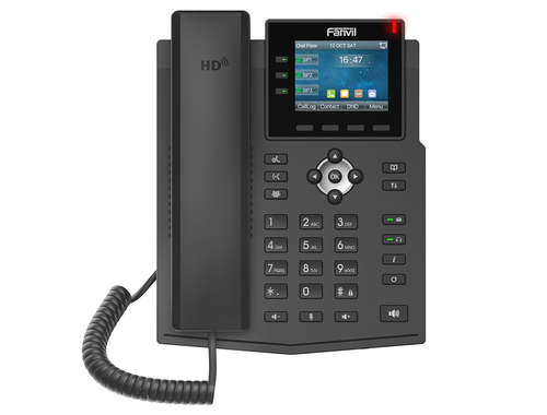 Teléfono Ip Fanvil X3U Terminal con conexión por cable, PoE, 6 líneas, Negro