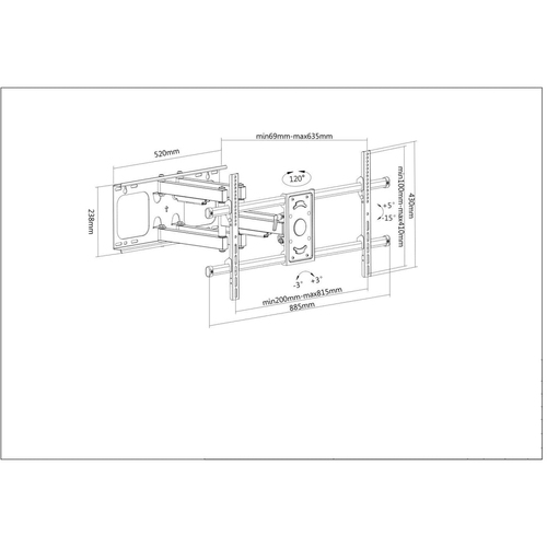 Miniatura 2 de Soporte Manhattan Hasta 90", VESA max. 800 x 400 mm, 75 kg, Negro