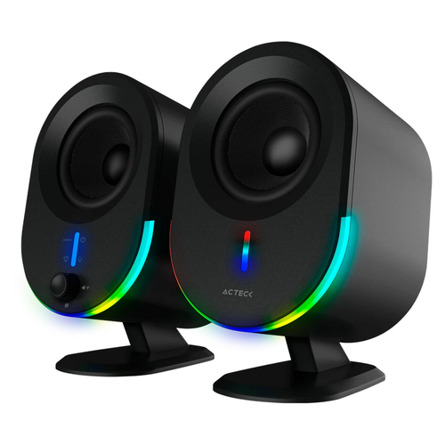 Bocinas Acteck BS630 2.0, USB, Bt, Inalámbrico y alámbrico, PC, Negro