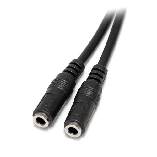 Miniatura 2 de Cable de audio StarTech.com 3,5mm a 2x3.5mm, 0.2 m, Negro
