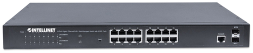 Miniatura 4 de Switch Intellinet Gestionado, L2+, RJ-45 16, Gigabit Ethernet (10/100/1000), (PoE +) 16, 1U, Negro