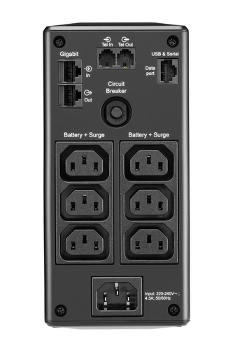 Miniatura 5 de No Break APC BR900MI 0.9 kVA / 540 W, Entrada 294 V, Salida 230 V, 6 salidas AC, Negro