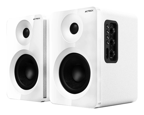 Bocinas Acteck Dynamic Exact R BS700 2.0, USB, 3.5 mm, Bt, Inalámbrico y alámbrico, Universal, Blanco