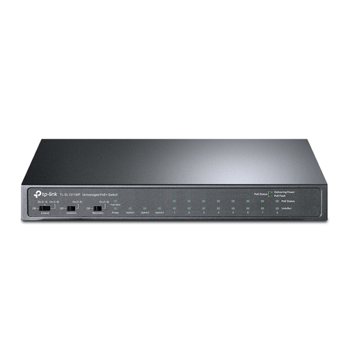Switch TP-Link TL-SL1311MP No administrado, RJ-45 10, Fast Ethernet (10/100), (PoE +) 8, Negro