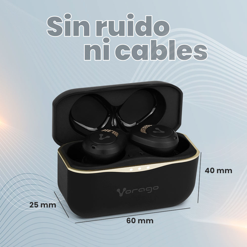 Miniatura 3 de Audífonos Vorago ESB-600-ANC Intra auditivo, True Wireless Stereo (TWS), Bluetooth, Negro