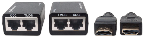 Miniatura 4 de EXTENSOR Manhattan Extensor de HDMI por Cat5e/Cat6 Transmisor y receptor de red, Hasta 30 m, Negro
