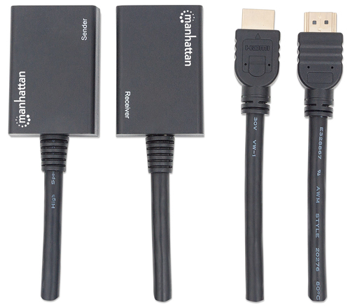 Miniatura 3 de EXTENSOR Manhattan Extensor de HDMI por Cat5e/Cat6 Transmisor y receptor de red, Hasta 30 m, Negro