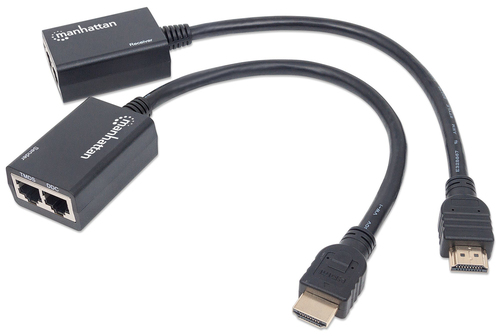 Miniatura 2 de EXTENSOR Manhattan Extensor de HDMI por Cat5e/Cat6 Transmisor y receptor de red, Hasta 30 m, Negro