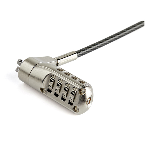 Miniatura 5 de Cable antirrobo StarTech.com Candado para Laptop con Cable de 2m Kensington, Cerradura con combinación, 2 m, Negro, Acero inoxidable