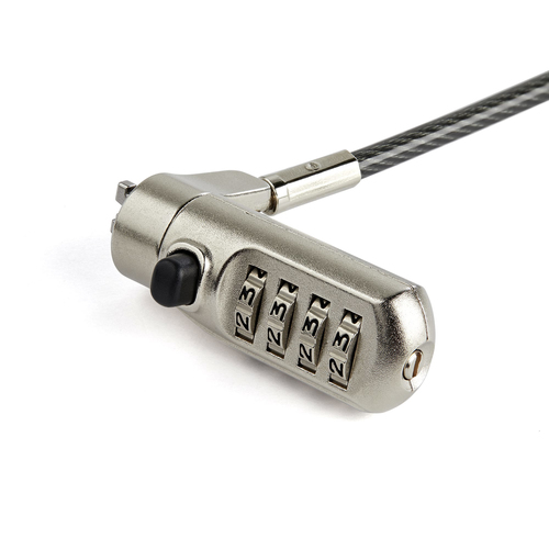 Miniatura 4 de Cable antirrobo StarTech.com Candado para Laptop con Cable de 2m Kensington, Cerradura con combinación, 2 m, Negro, Acero inoxidable
