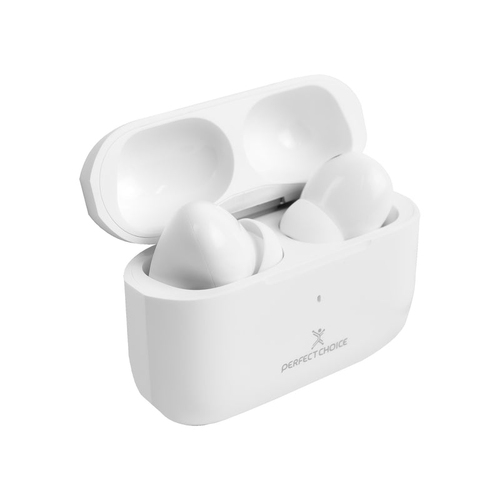 Audífonos Perfect Choice PC-117193 Intra auditivo, True Wireless Stereo (TWS), Bluetooth, Blanco