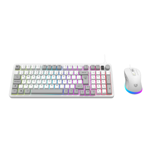 Miniatura 4 de Kit Teclado y Mouse Balam Rush BR-940450 USB, Retroiluminado, Alámbrico, Blanco