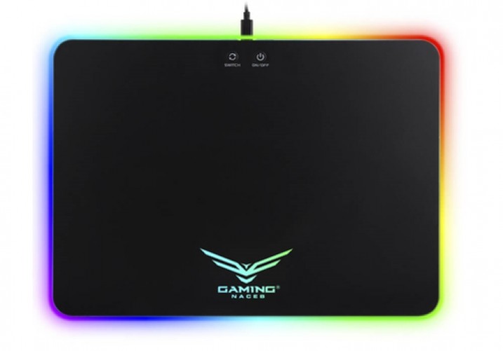 Mousepad Naceb Technology NA-0927 LED Si, 360 mm, 260 mm, Negro