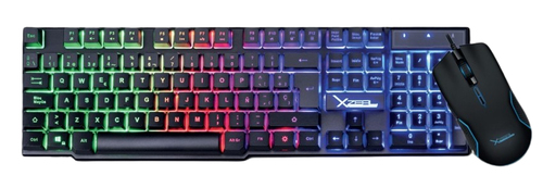 Kit Teclado y Mouse XZEAL XSKTALRW1B USB, Interruptor de membrana, Retroiluminado, Alámbrico, 3200 DPI, Negro