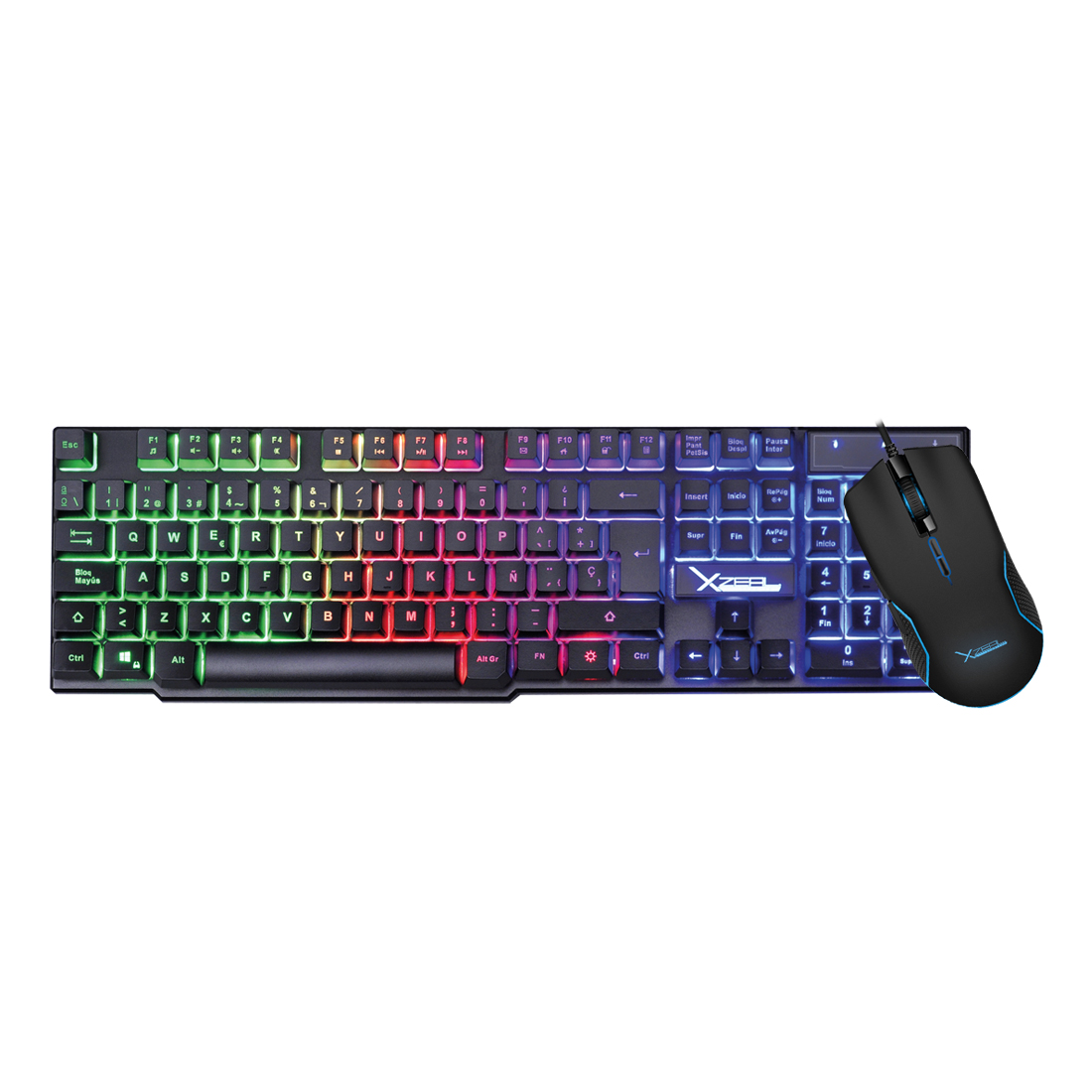 Miniatura 3 de Kit Teclado y Mouse XZEAL XSKTALRW1B USB, Interruptor de membrana, Retroiluminado, Alámbrico, 3200 DPI, Negro