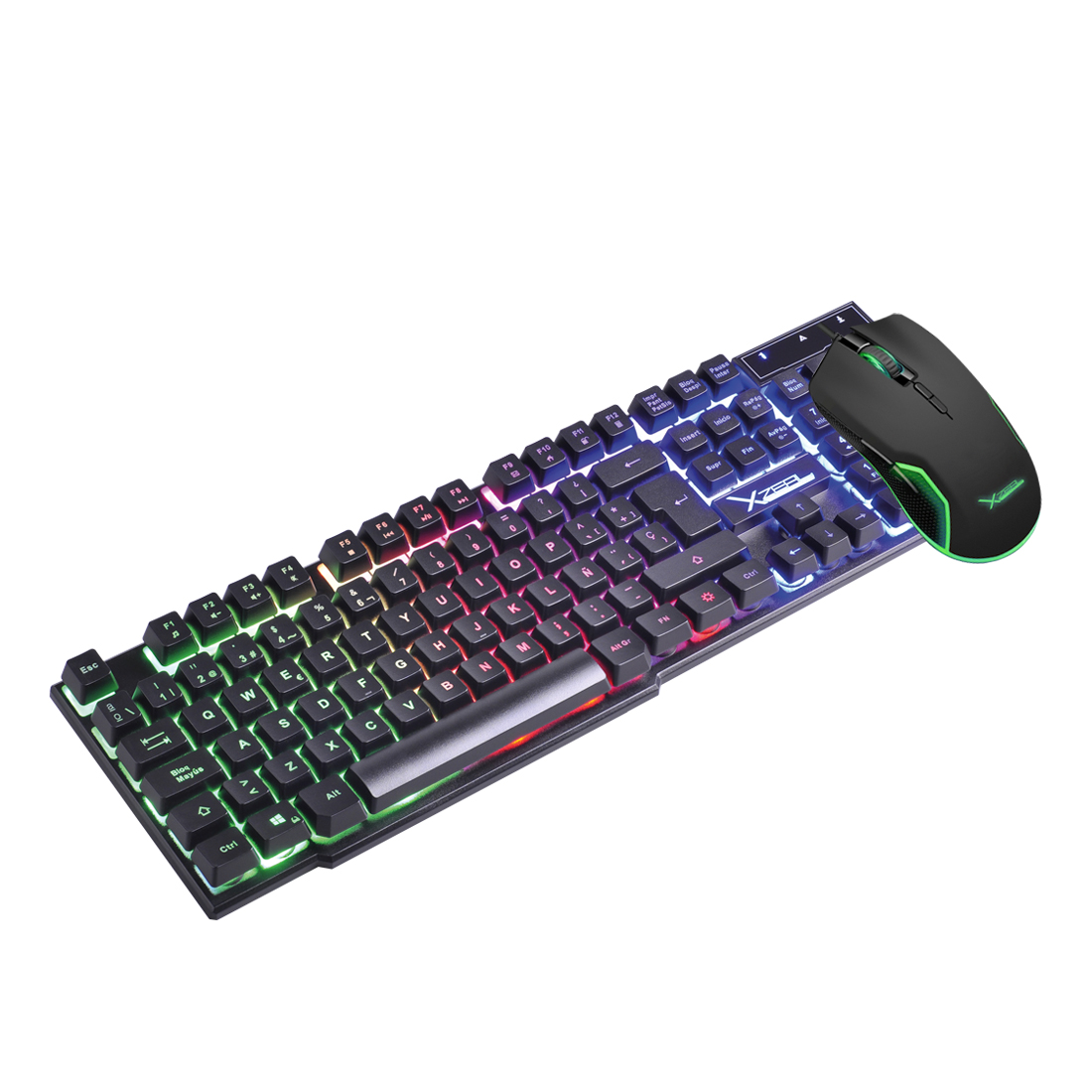 Miniatura 2 de Kit Teclado y Mouse XZEAL XSKTALRW1B USB, Interruptor de membrana, Retroiluminado, Alámbrico, 3200 DPI, Negro
