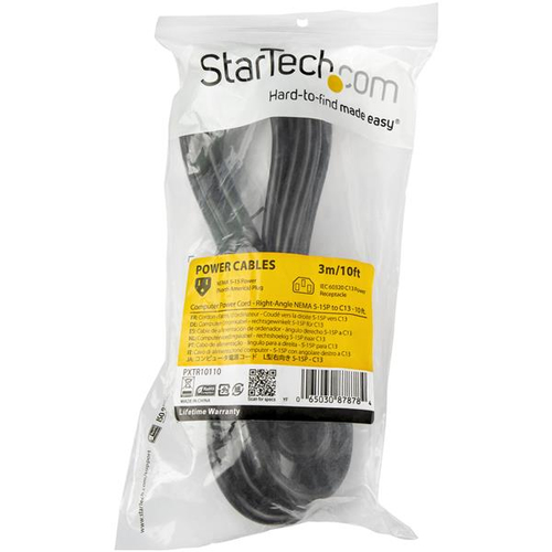 Miniatura 2 de Cables de poder StarTech.com Macho, Hembra 125 V, 3 m, Negro