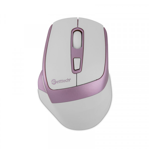 Mouse Getttech GGM-STDBW-01-PK 6 Botones, 7200 DPI, RF inalámbrico + bluetooth, Rosa, Blanco