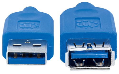 Miniatura 4 de EXTENSOR Manhattan 325394 1 m, USB A a USB A, Macho/Hembra, 5000 Mbit/s, Azul