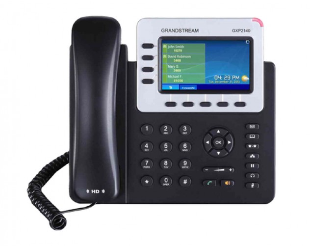 Teléfono Ip Grandstream Networks GXP2140 Terminal con conexión por cable, PoE, 4 líneas, Negro