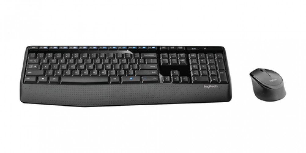 Kit de Teclado y Mouse LOGITECH MK345, inalambrico 2.4 GHz por receptor USB nano, teclado con reposamunecas, mouse optico 1000 DPI.
