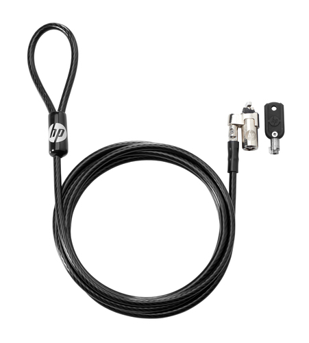 Cable antirrobo HP Llave redonda, 1.83 m, Acero galvanizado, Negro